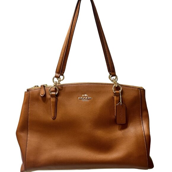 🤎 COACH Crossgrain Leather Satchel - Saddle Brown 🤎 - Picture 1 of 9
